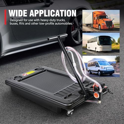 DNA Motoring 17 Gallon Electric Oil Drain Pan with Pump, Evacuation Hose, T-Handle, Low Profile for Trucks Buses RVs, TOOLS-00383 - style: 17 Gallon-Electric Pump