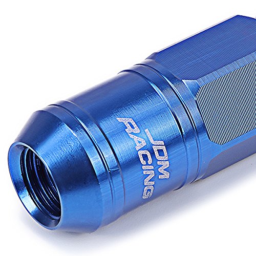 Auto Dynasty M12 x 1.5 Open End Design 16-Piece Aluminum Alloy Wheel Lug Nuts + 4 x Lock Nut + 1 x Lock Nut Key (Blue) - color: Blue