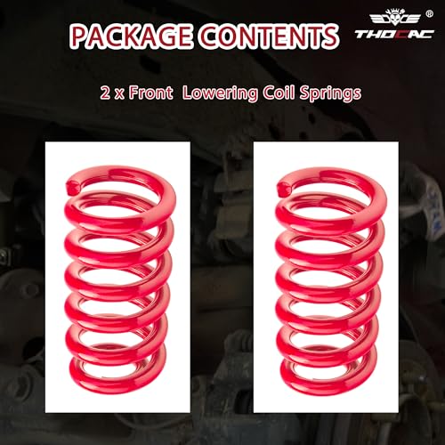 3" Front Lowering Springs Kit, Drop Coils Compatible with 1988-1998 Chevrolet Silverado C1500, GMC Sierra C1500 2WD Only (Red) - color: red, size: 1988-1998 C1500