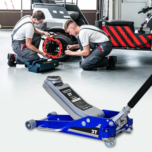6600lbs/3Ton Aluminum Steel Floor Jack Dual Piston Hydraulic Car Jack - size: 3ton Aluminum Steel(4.3"-20")