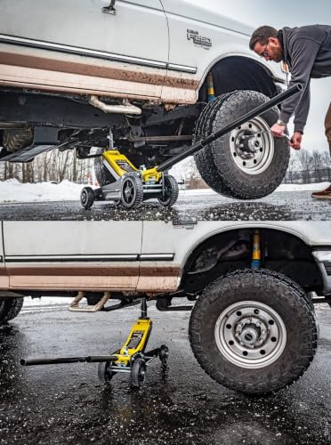 Heavy Duty 3-Ton Hydraulic Off-Road Floor Jack with Large Wheels