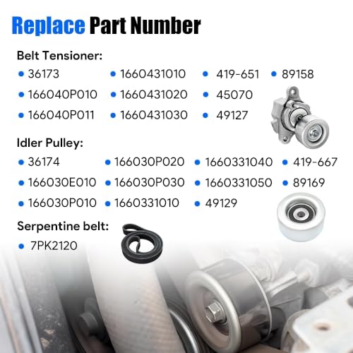 7PK2120 Dirve Belt Tensioner Compatible with Toyota Models