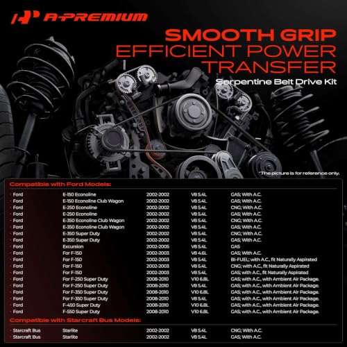 A-Premium Serpentine 벨트 드라이브 키트 4.6L 5.4L 6.8L 포드와 호환