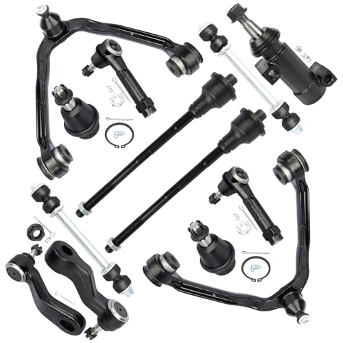 4WD Front Upper Control Arm kit Compatible with Chevy Silverado 1500 2001-2006, Suburban Tahoe 2000-2006, Avalanche 2002-2006; GMC Sierra Yukon Front End Suspension kit - groove Pitman Idler Arm - color: BCCAK1021FBA