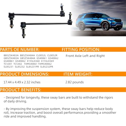 K750616&K750617 Stabilizer Bar Link Front For Ford(Explorer, Police Interceptor Utility) OE BB5Z5K483A GB5Z5K483A BB5Z5K484A GB5Z5K484A - size: 831568&831569