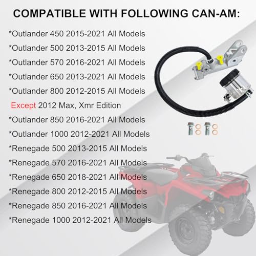 Can Am Outlander Renegade 450 500 570 650 800 850 1000 부품 # 705601273 705601274 705600847 705600982와 호환되는 후면 브레이크 마스터 실린더