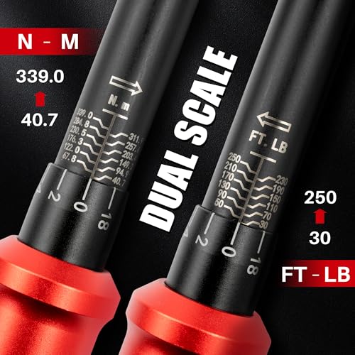 1/2-Inch Drive Click Torque Wrench-30-250Ft.Lb for Car Truck Repair - size: 1/2"DR. 30-250 Ft-Lb