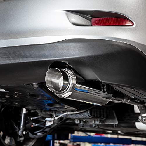 DC Sports EX-5016 Performance Bolt-On Resonated Exhaust Muffler with Clamps and Adapters for Universal Fitment on Most Cars, Sedans, and Trucks - Polished Stainless Steel