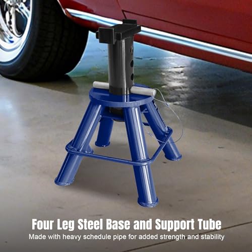 TCE 10 Ton (20,000 lb) Capacity Heavy Duty Steel Jack Stands, Low Profile, 2 Pack, T70070, Blue - style: 10 ton heavy duty