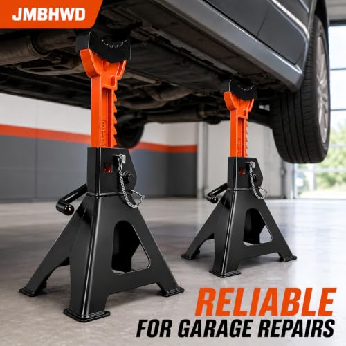 Car Jack Stands 3 Ton with Jack Rubber Pads and Double Pin Lock for Vehicle Lifting Jack Stand, 1 Pair Black - color: Black