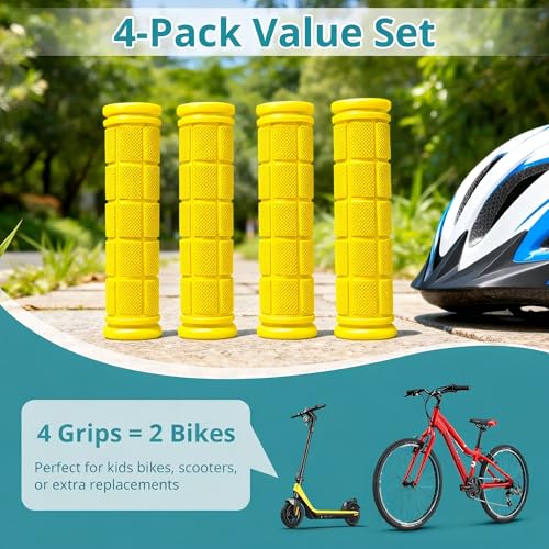 CHUNZEXI 4 PCS Rubber Bike Handlebar Grips - color: Yellow