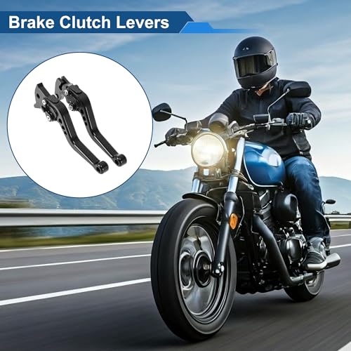 Short Brake Clutch Levers for Yamaha Raptor 660 2001-2004 6 Adjustable Gears Motorcycle Handlebar Brake Lever Aluminum Alloy Black 1 Pair - color: Black