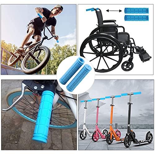 Bike Handlebar Grips with Tassel for Girls Boys and Kids - color: Sky Blue & Streamers