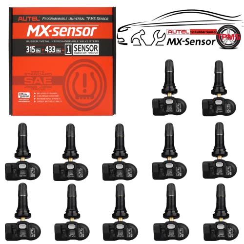 Autel TPMS Sensor Universal Tire Sensor 12pcs Pack Rubber Stem 315MHz + 433MHz TPMS Sensor Programmed by TPMS Programming Tool TS900 TS508 TS408 TS608 MS906TS MS906Pro TS MK808TS MX808TS ITS600Pro - size: 12pcs 1-Sensor R