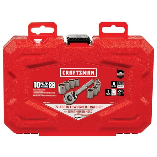 CRAFTSMAN Mechanics Tool Set, Metric, 3/8 Inch Drive, 10 Piece (CMMT34564)