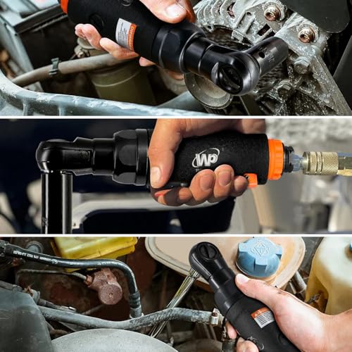 Workpad Compressed Air Ratchet Wrench 9.5 mm 3/8 Inch Mini Type 180 mm Lightweight 650 g Maximum Torque 54 N.m