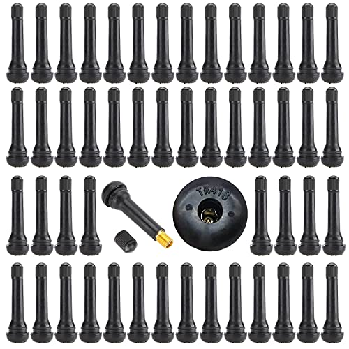 50pcs TR418 Tire Valve Stem Snap-in Valves, 2 Inch Length Rubber Tubeless Tire Valve Stems