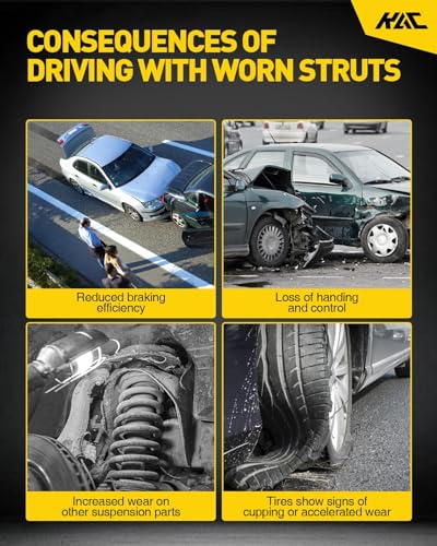 KAC Front Struts, Replacement for Elantra 2000-2006, 171404 171405 Struts Shocks Complete Assembly with Coil Spring - color: 2000-2006 Hyundai Elantra, size: Front