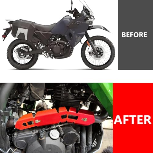 KLR650 Muffler Exhaust Pipe Heat Shield Guard Cover Compatible with Motorcycle KLR 650 2008-2025 (Red) - color: 147 red