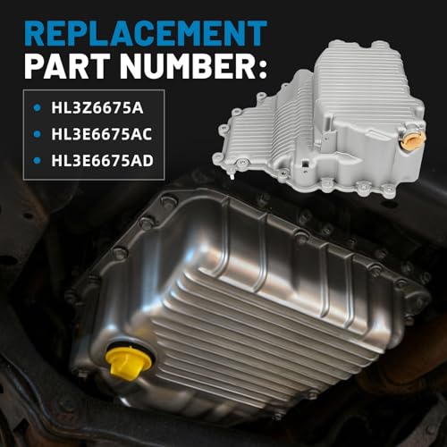 HL3Z-6675-A Aluminum Engine Oil Pan with Bolts Fits for Ford F150 3.5L 2017-2019, for Expedition 2018-2019, for Lincoln Navigator 2018 3.3L 3.5L, Replace HL3Z6675A