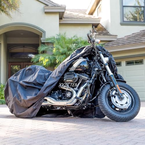 XYZCTEM New Generation Motorcycle Cover -All Weather Black XXXLX Large - size: 118"