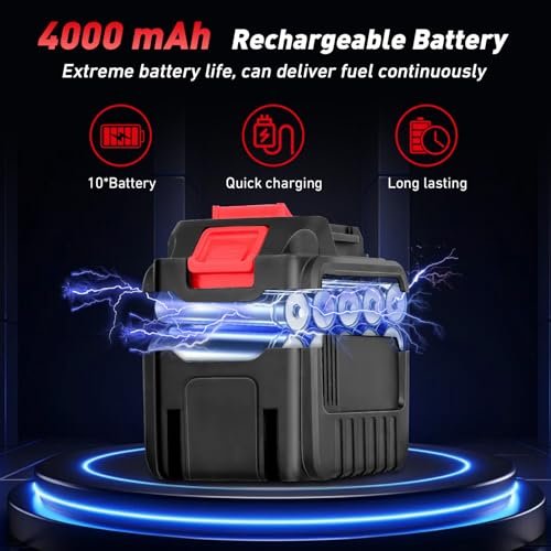 Fuel Transfer Pump, 12GPM 260W Cordless Diesel Pump with 21V 4000mAh Battery,Auto-Shutoff Nozzle Priming Electric Transfer Pump for Diesel/Kerosene – Ideal for Tractor, Truck, Boat, ATV, Farm