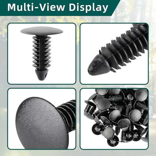 AUTOKAY 100Pcs 8mm Bumper Clips Auto Car Hole Plastic Rivets Fastener - size: 8mm x 20mm x 22mm