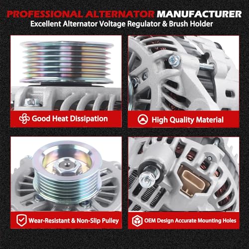 11051 Alternator 110A 12V for G35 2003-2004 V6 3.5L Sedan, QX4 2003-2003 V6 3.5L, Pathfinder 2003-2004 V6 3.5L OE A003TB4291, A003TB4291A, 23100AM610, 23100-AM610 - size: 11051 | 110A