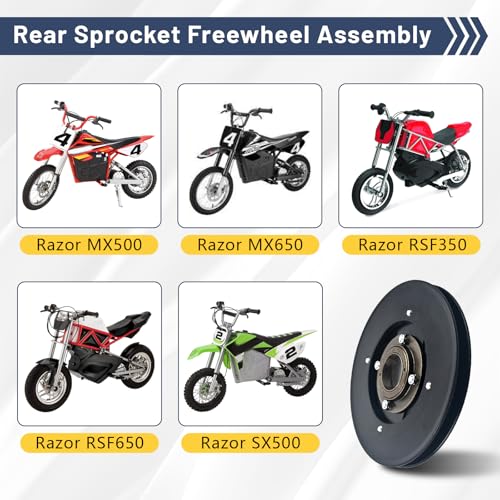 Rear Sprocket Freewheel Chain Plate Guide Assembly for Razor MX500 MX650 RSF350 SX500 Replacement 80 Tooth Sprocket, Mini Bike Freewheel Parts, Pit Bike Sprockets