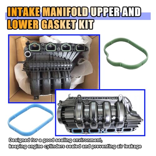 KITUREK Intake Manifold Gaskets Lower & Upper Plenum Gasket Set, Blue&Green