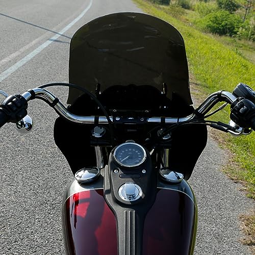 TCMT Motorcycle Headlight Fairing Windshield Fit For Harley Dyna T-Sport - color: Gloss Black(Smoke Shield)