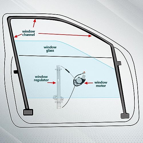 FINDAUTO 748-129 Power Window Regulator fit for 2003-2008 for Honda Pilot - size: Front Left, style: 2003-2008 for Honda Pilot