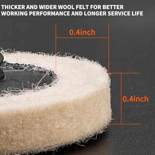 20Pcs 2" Quick Change Wool Polishing Pads Kit for 1/4 Die Grinder - style: 20x Fine Wool, 1x 1/4" Holder
