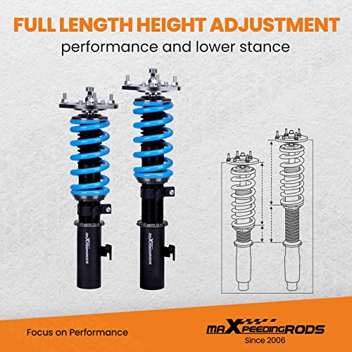 maXpeedingrods Coilover for Toyota Camry 2007-2011, for Lexus ES350 2007-2012, for Toyota Avalon 07-11, 24 Level Damping Adjustable Coilovers Suspension Kit, Height Adjustable T6 Upgrade Lowering Kit