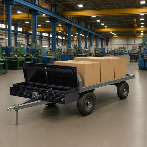 34.5 Inch Aluminum Truck Bed Tool Box with Lock - color: Black, size: 34.5"