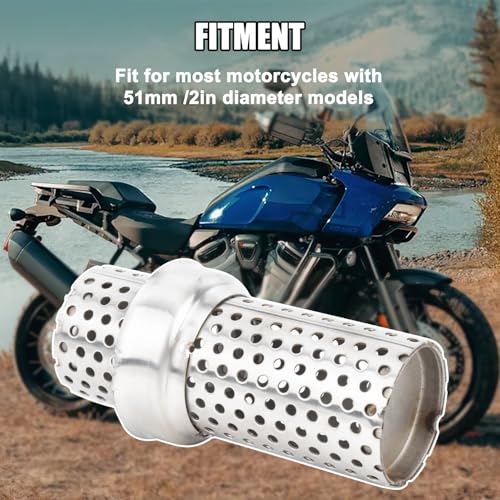 PSLER 51MM Motorcycle Exhaust Muffler Universal Silencer Removable