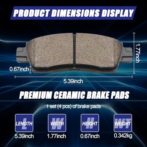 Ceramic Rear Brake Pads for Chevrolet Traverse,Trailblazer - size: D883