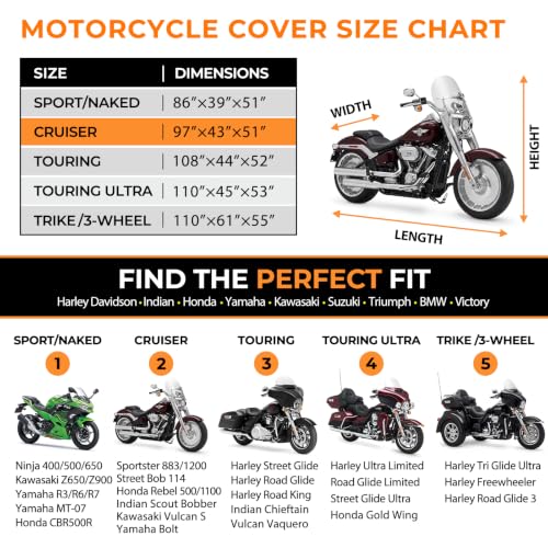 Motorcycle Cover for Harley Davidson Sportster Softail Honda Rebel