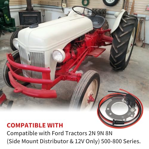 Ignitor Conversion Kit Compatible with Ford 4 Cylinder Tractors 2N 9N 8N 500-900 Series V4 12v Electronic Ignition Module Conversion Kit Replace 1244A
