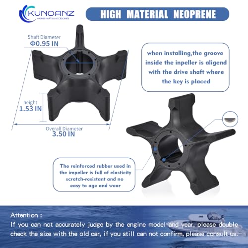 17400-98J01 Water Pump Impeller Kit for Suzuki 200-300 HP 4 Stroke - size: DF200/225/250/300
