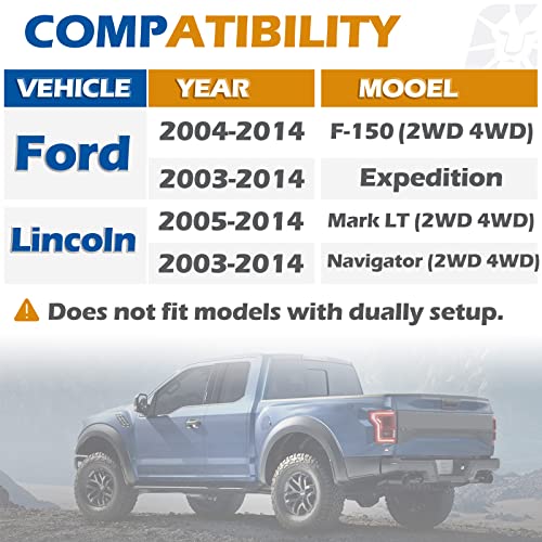 dynofit 2inch 6x135 Wheel Spacers for 2004-2014 Ford F150, 87.1mm HubCentric, M14x2.0 Thread Tire Spacers for 2003-2014 Expedition/Lincoln Navigator, 2005-2014 Lincoln Mark LT, 4Piece - size: 2 Inch (2004-2014 F150)