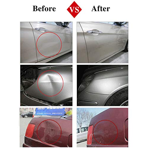 LadyRosian Paintless Dent Repair Tools 6 Pieces of Dent Removal Repair Rods C Style Rods Tool for Car Body Hail Damage Door Dent Removal - color: C+A rod