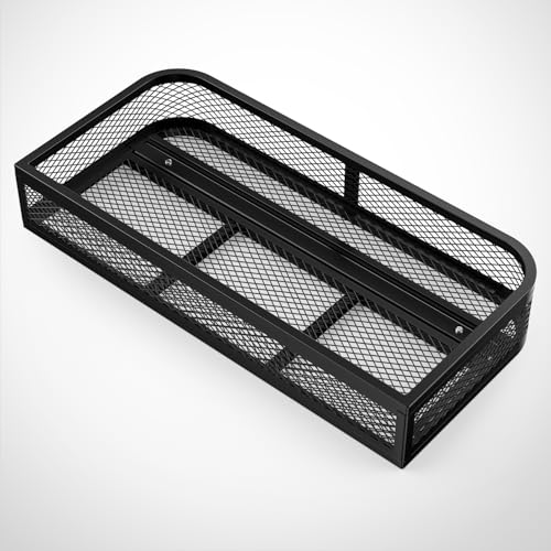 Nilight ATV Front Cargo Basket, 17" W x 36" L x 6.3" H Racks and Baskets with Steel Mesh Frame, Heavy Duty ATV Storage Cargo Box Attachments for Luggage Carrier - color: ATV Front Cargo Basket