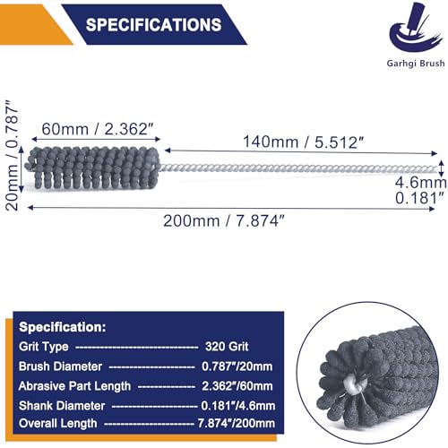 Garhgi 0.787 Inch Cylinder Hone with 320 Grit Silicon Carbide Ball Tool - size: 0.787"(20mm), style: 320 Grit