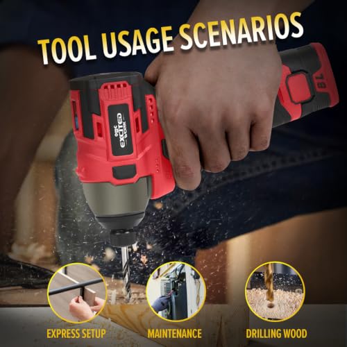 140Nm 17V Brushless Impact Screwdriver with 2 Batteries (Red) - color: Red, size: 17V Brushless Screwdriver