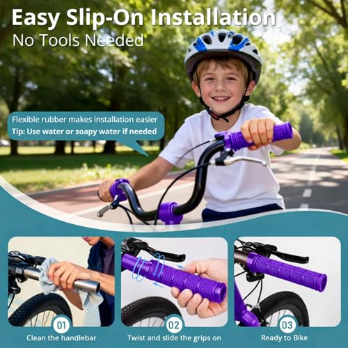 CHUNZEXI 4 PCS Rubber Bike Handlebar Grips - color: Purple