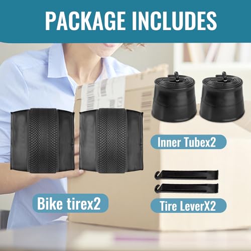 Hycline EBike Fat Replacement Tire: 20x4.0/26x4.0 Inch High-Performance Wear-Resistant Folding Fat Tire for Electric, Urban, Mountain & 3-Wheel Bikes - style: 20×4.0-2 Tires+2 Tubes