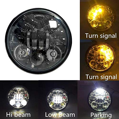 Eagle Lights 5.75 inch LED Motorcycle Headlight Kit with Integrated Turn Signals for VTX with Bracket and Hardware - Plug and Play fits 2002-2008 VTX 1800, VTX 1300 - color: LED Headlight and Turn Signals