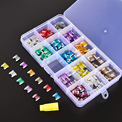 Nilight - 50014R 140pcs Low Profile Mini Blade Fuse Assortment, 2A 3A 5A 7.5A 10A 15A 20A 25A 30A 35A 40A Mini Blade Fuses for Car Boat Truck SUV Automotive - size: 140Pcs Low Profile Mini Fuse