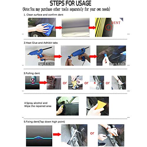LadyRosian Paintless Dent Repair Kits Dent Puller Bridge Dent Removal Tools for Auto Car Body Motorcycle Refrigerator Washing Machine Minor Dent Repair